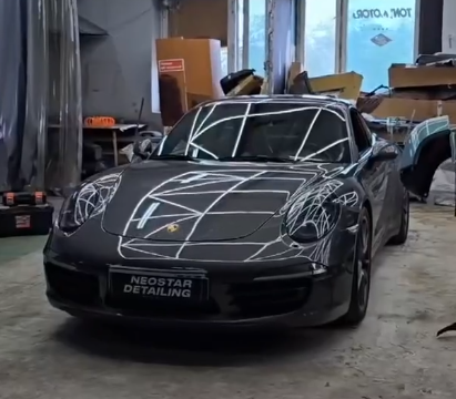 Оклейка Porsche в Sunmax 20 Purple Pearl Color PPF