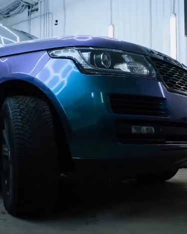Оклейка Range Rover в Sunmax 29 Green Purple