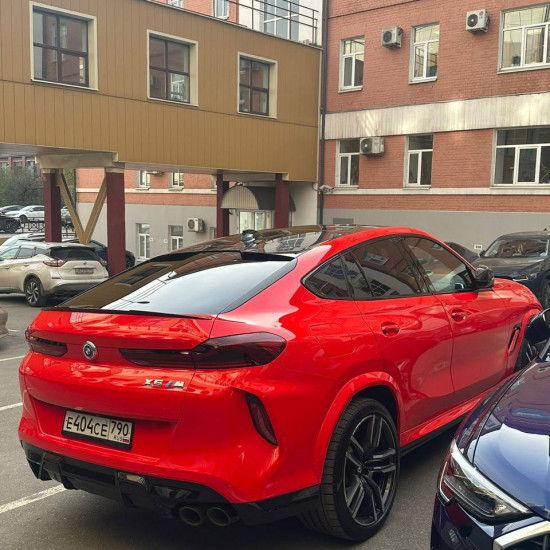 Оклейка BMW X6M в Sunmax Ferrari Red Gloss PPF #1
