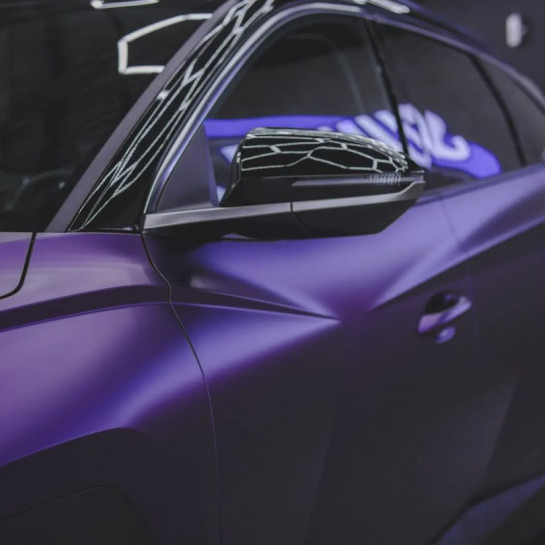 Оклейка Hyundai Tucson в Sunmax Satin Midnight Purple в Москве