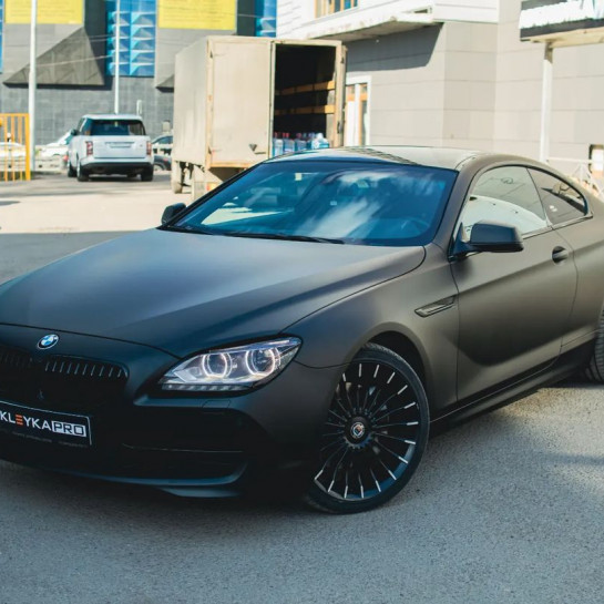 Оклейка BMW 6 в Sunmax Satin Chrome Black по России