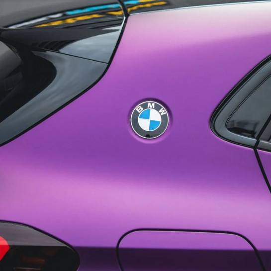 Оклейка BMW X2 в Sunmax Satin Midnight Purple по странам СНГ