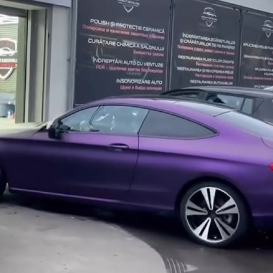 Оклейка Mercedes C в Sunmax 1047 Satin Midnight Purple