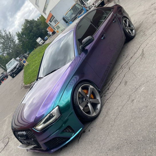 Оклейка Audi в Sunmax 29 Green Purple Color PPF