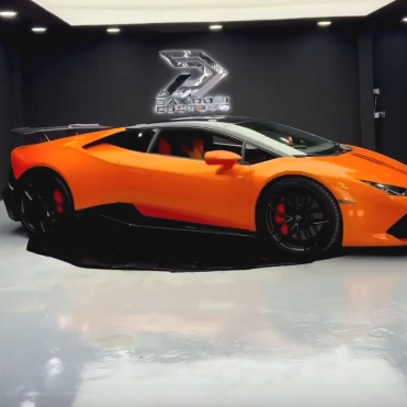 Оклейка Lamborghini в Sunmax 50 Orange Gloss Color PPF