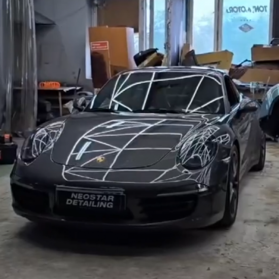 Оклейка Porsche в Sunmax 20 Purple Pearl Color PPF