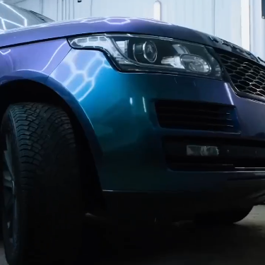 Оклейка Range Rover в Sunmax 29 Green Purple