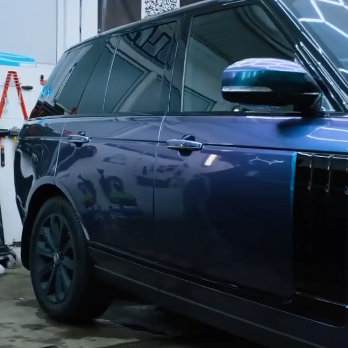Оклейка Range Rover в Sunmax 29 Green Purple