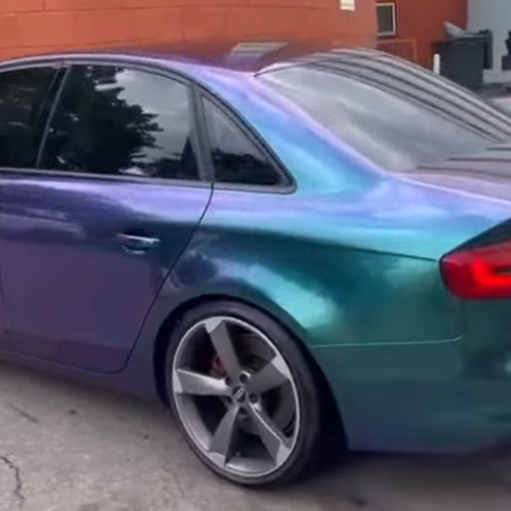 Оклейка Audi в Sunmax 29 Green Purple PPF