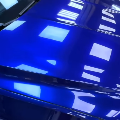 Оклейка автомобиля Geely в цветной полиуретан Sunmax 17 Marina Blue Pearl PPF