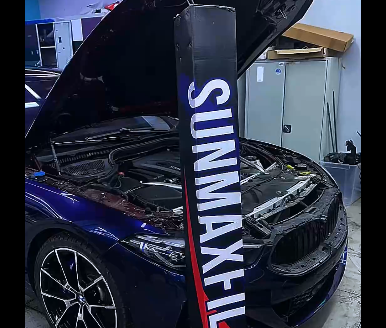Оклейка BMW цветным полиуретаном Sunmax 53 Metal Blue PPF