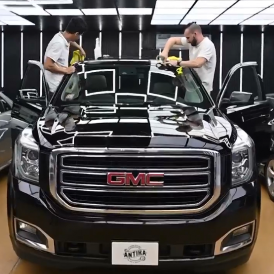 Оклейка GMC цветным полиуретаном Sunmax 38 Black Gloss Color PPF