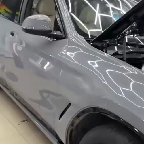 Оклейка BMW цветным полиуретаном Sunmax 16 Nardo Gray Gloss Color PPF