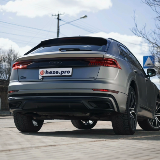 Оклейка кузова Audi цветным защитным полиуретаном Sunmax 25 Silver Matt Color PPF
