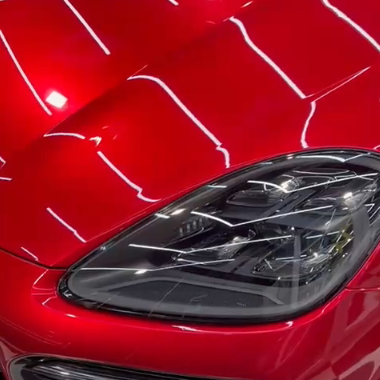 Оклейка Porsche цветным защитным полиуретаном Sunmax 48 Metall Red Color PPF