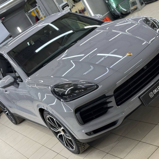 Оклейка Porsche цветным полиуретаном Sunmax 15 Brooklyn Grey Gloss Color PPF