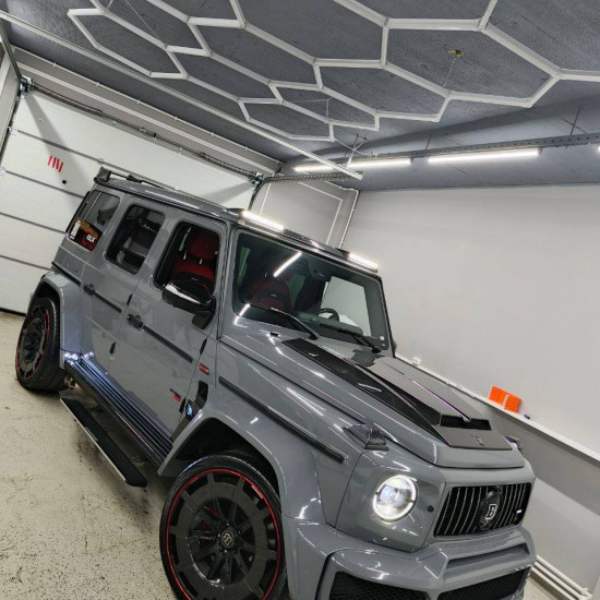 Оклейка Mercedes AMG цветным полиуретаном Sunmax 16 Nardo Gray Gloss Color PPF