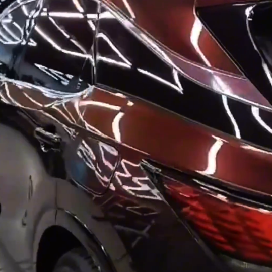 Оклейка Lexus цветным защитным полиуретаном Sunmax 18 Black Red Pearl Color PPF