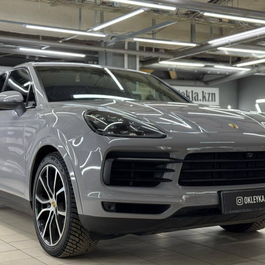 Оклейка Porsche цветным полиуретаном Sunmax 15 Brooklyn Grey Gloss Color PPF