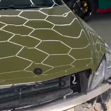 Оклейка Mercedes цветным антигравийным полиуретаном Sunmax 9 Urban Green Gloss Color PPF