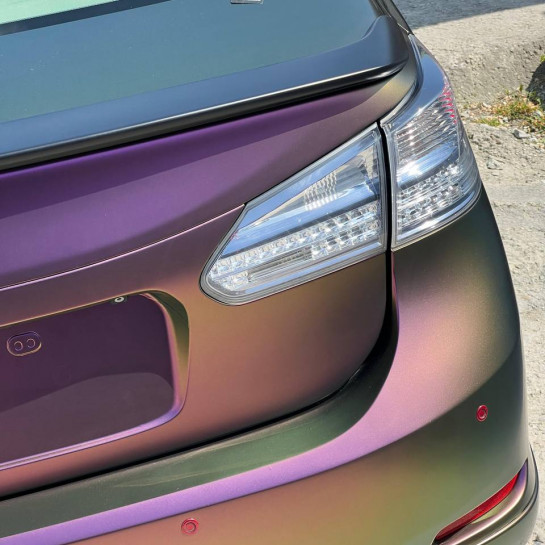 Оклейка Lexus цветным антигравийным полиуретаном Sunmax 33 Purple Haze Matt PPF