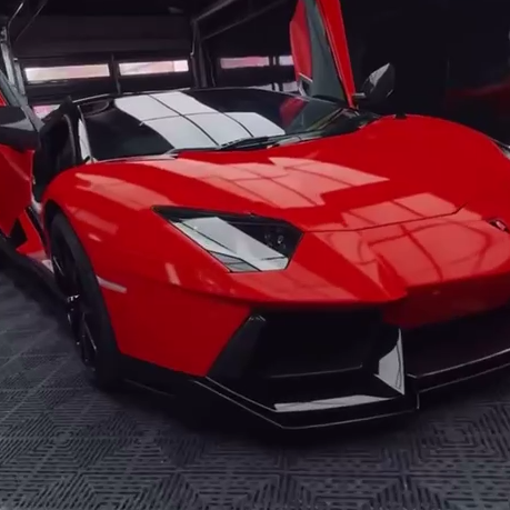 Оклейка Lamborghini защитной полиуретановой пленкой Sunmax 1 Ferrari Red Gloss PPF