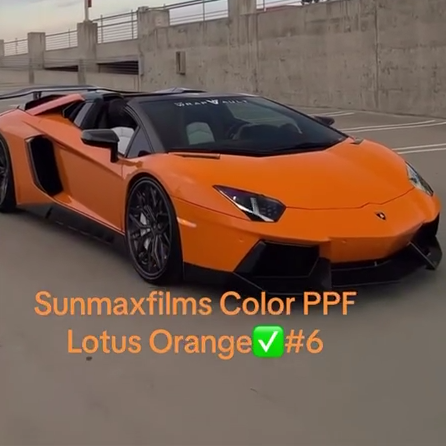 Оклейка Lamborghini защитной полиуретаном Sunmax 6 Lotus Orange PPF