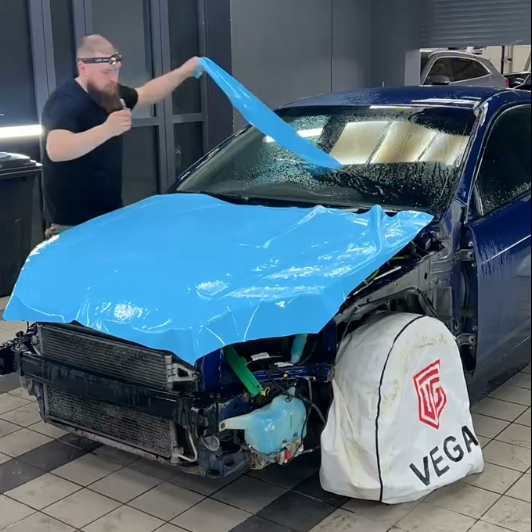 Оклейка Honda Integra цветным полиуретаном Sunmax 11 Sky Blue Gloss PPF