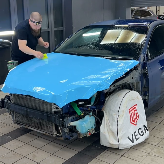 Оклейка Honda Integra цветным полиуретаном Sunmax 11 Sky Blue Gloss PPF