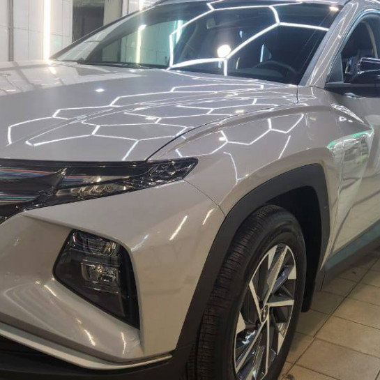 Оклейка Hyundai серым полиуретаном Sunmax 15 Brooklyn Grey Gloss PPF