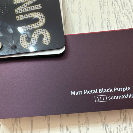 Оклейка Hyundai цветной полиуретановой пленкой Sunmax 111 Matt Metal Black Purple PPF