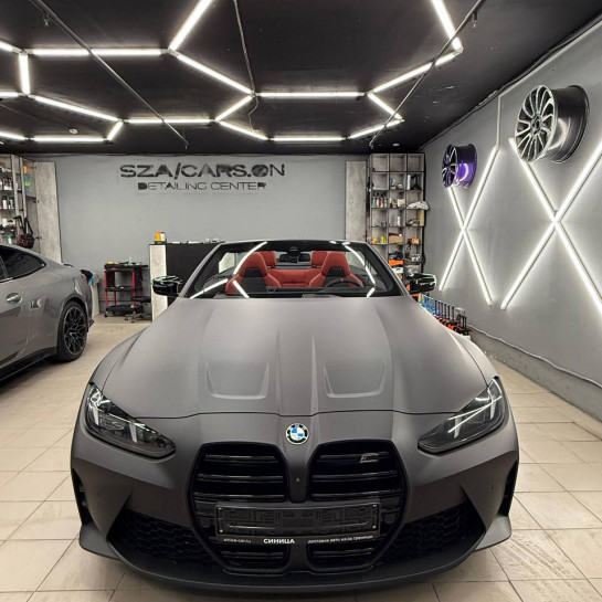 Оклейка BMW полиуретаном Sunmax цвет 135 Matt Metal Extreme Black PPF