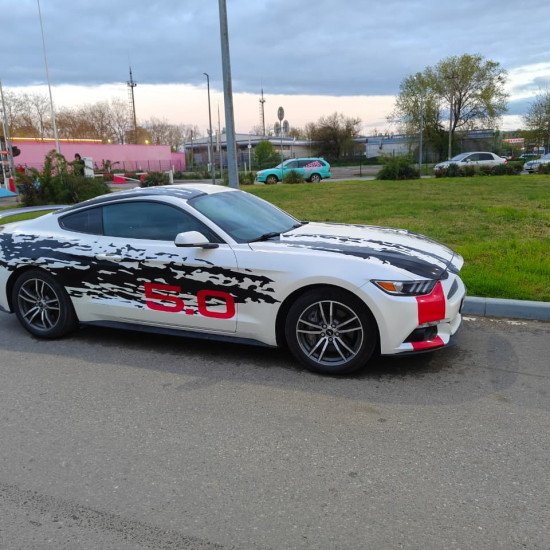 Оклейка Mustang винилом Sunmax 501 Metallic White