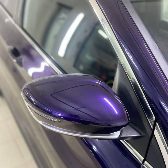 Оклейка Geely цветной полиуретановой пленкой Sunmax 20 Purple Pearl PPF