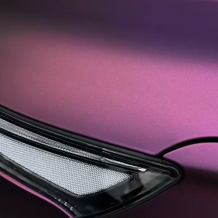 Оклейка кузова Hyundai цветным полиуретаном Sunmax 111 Matt Metal Black Purple PPF