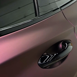 Оклейка кузова Hyundai цветным полиуретаном Sunmax 111 Matt Metal Black Purple PPF
