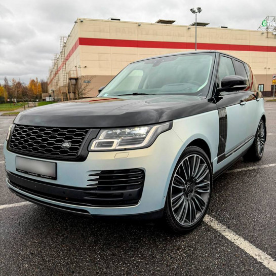 Оклейка Land Rover полиуретановой пленкой Sunmax 126 Matt Metal Blue With Gold PPF