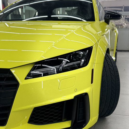Оклейка Audi полиуретаном Sunmax цвета 8 Crystal Lemon Gloss PPF