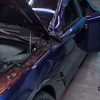 Оклейка BMW полиуретановой пленкой Sunmax 53 Metal Blue PPF