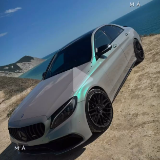 Оклейка Mercedes защитным полиуретаном Sunmax 10 Lime Gray PPF