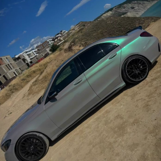 Оклейка Mercedes защитным полиуретаном Sunmax 10 Lime Gray PPF