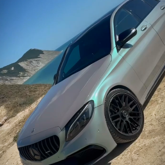 Оклейка Mercedes защитным полиуретаном Sunmax 10 Lime Gray PPF