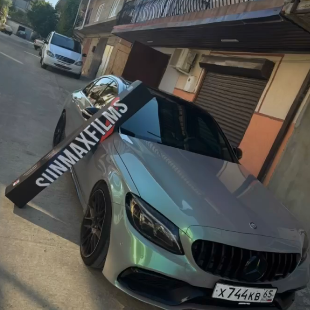 Оклейка Mercedes защитным полиуретаном Sunmax 10 Lime Gray PPF