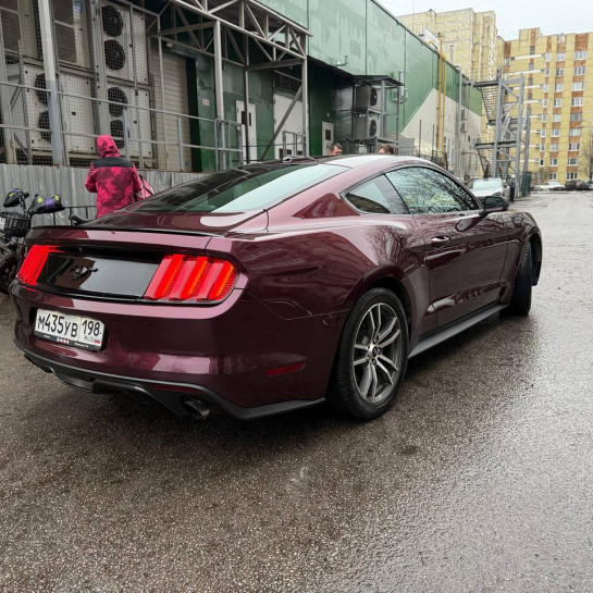 Оклейка Ford Mustang защитным полиуретаном Sunmax 51 Jaguar Black Rose PPF
