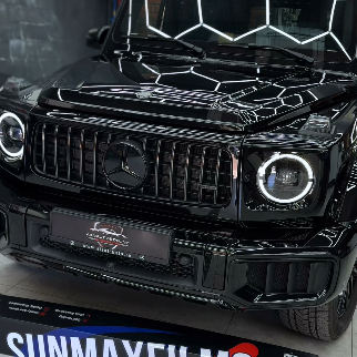 Оклейка Mercedes глянцевым защитным полиуретаном Sunmax PPF
