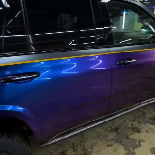 Оклейка Cadillac полиуретановой пленкой Sunmax 30 Green Blue PPF и 45 Matte AMG Gray PPF