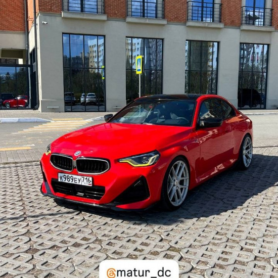 Оклейка BMW цветным полиуретаном Sunmax 1 Sunmax Ferrari Red Gloss PPF