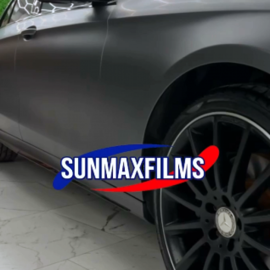 Оклейка Mercedes цветным полиуретаном Sunmax 131 Matt Metal AMG Grey PPF