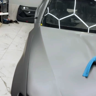 Оклейка Mercedes полиуретановой пленкой Sunmax 131 Matt Metal AMG Grey PPF
