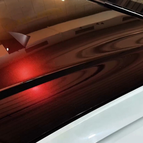 Оклейка Audi цветным защитным полиуретаном Sunmax 18 Black Red Pearl Color PPF